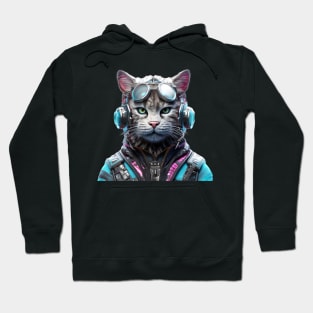 Ashen Aesthetics - The Stylish Cyborg Cat Hoodie